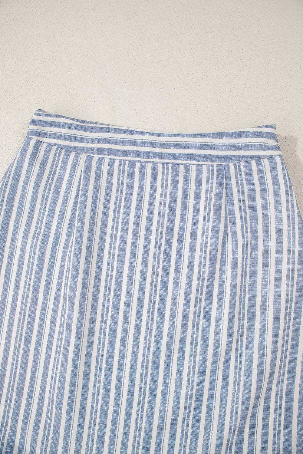 Sky Blue Stripe Buttoned Office Waistcoat Mini Skirt Set-Chaelisa's New Jammies