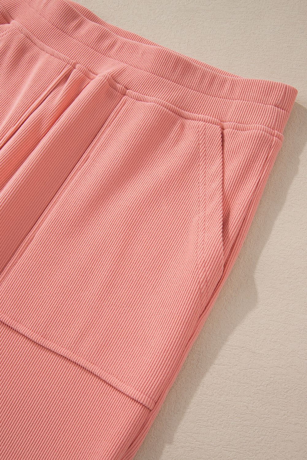 Blossom Ribbed Knit Drop Shoulder Pocketed Two Piece Lounge Set-Chaelisa's New Jammies