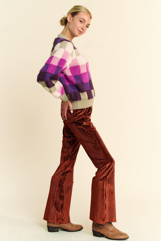 Davi & Dani Elastic Waist Knit Flare Pants-Chaelisa's New Jammies