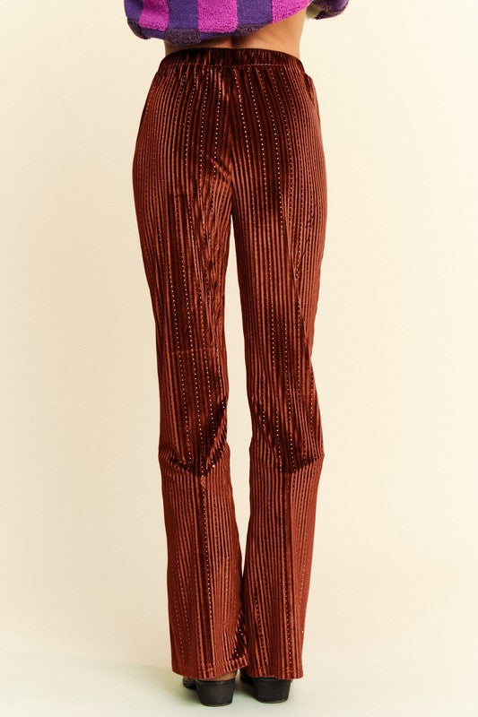 Davi & Dani Elastic Waist Knit Flare Pants-Chaelisa's New Jammies
