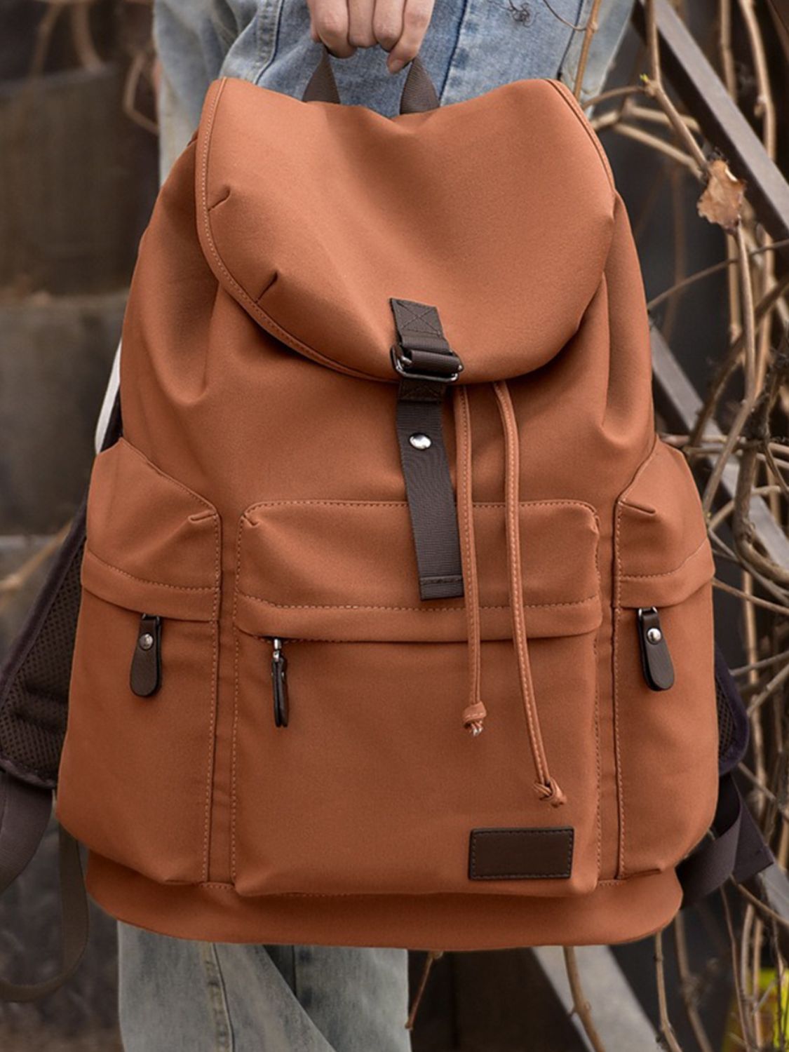 Multi Pockets Adjustable Strap Canvas Backpack Bag-Chaelisa's New Jammies