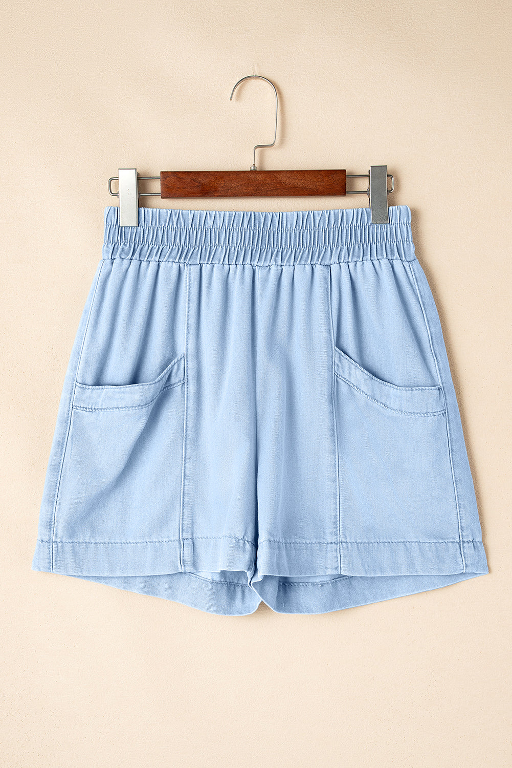 Beau Blue Light Wash Pocketed Wide Leg Denim Shorts-Chaelisa's New Jammies