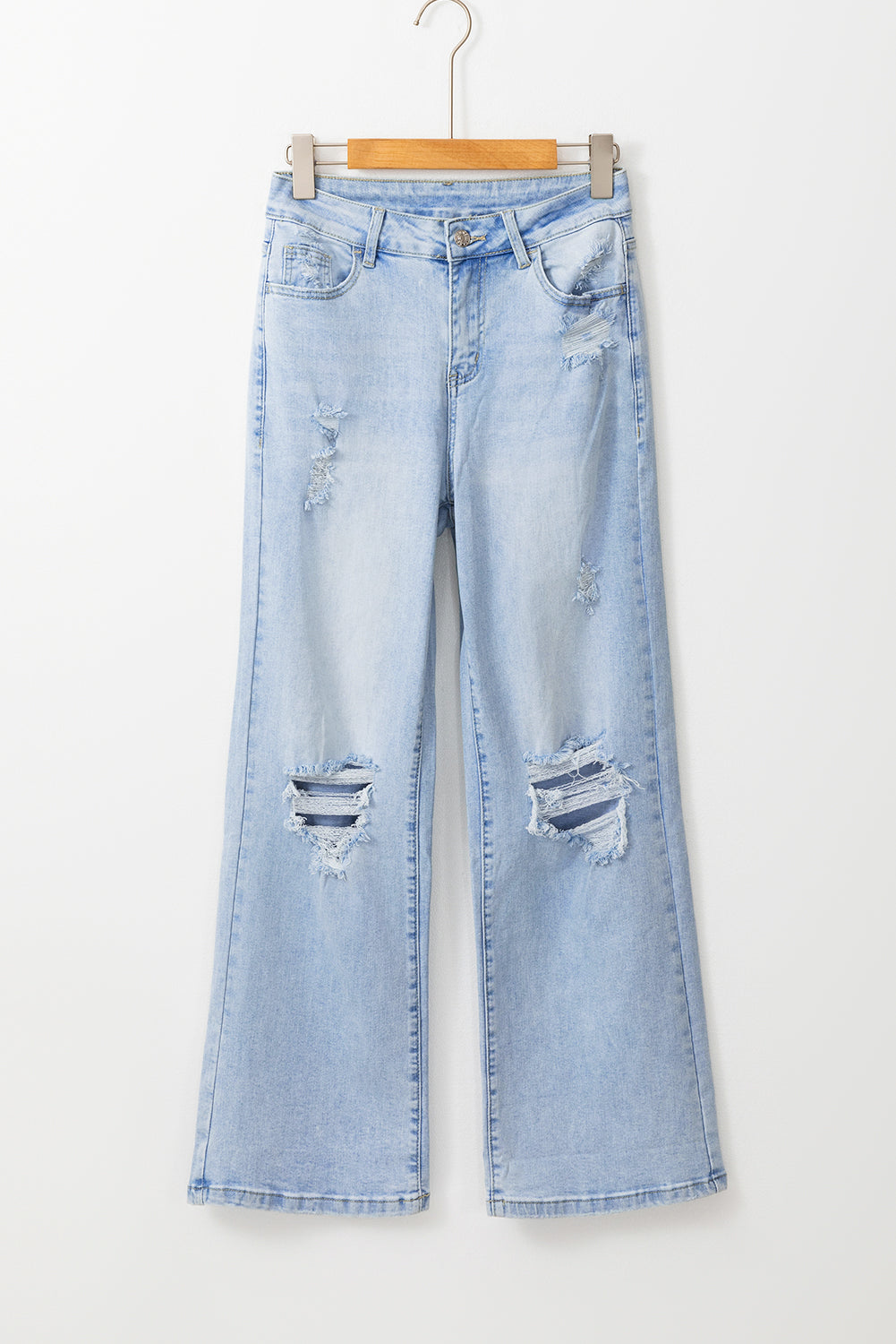 Beau Blue Vintage Light Wash Distressed Flare Jeans-Chaelisa's New Jammies