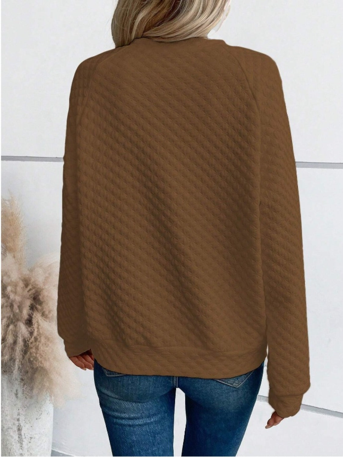 Notched Long Sleeve Sweatshirt-Chaelisa's New Jammies