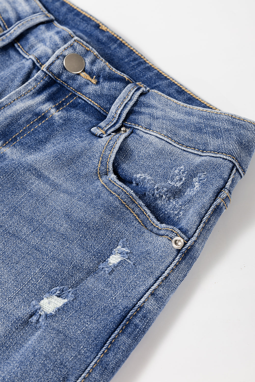 Ashleigh Blue Distressed Raw Hem Straight Leg High Waist Jeans-Chaelisa's New Jammies