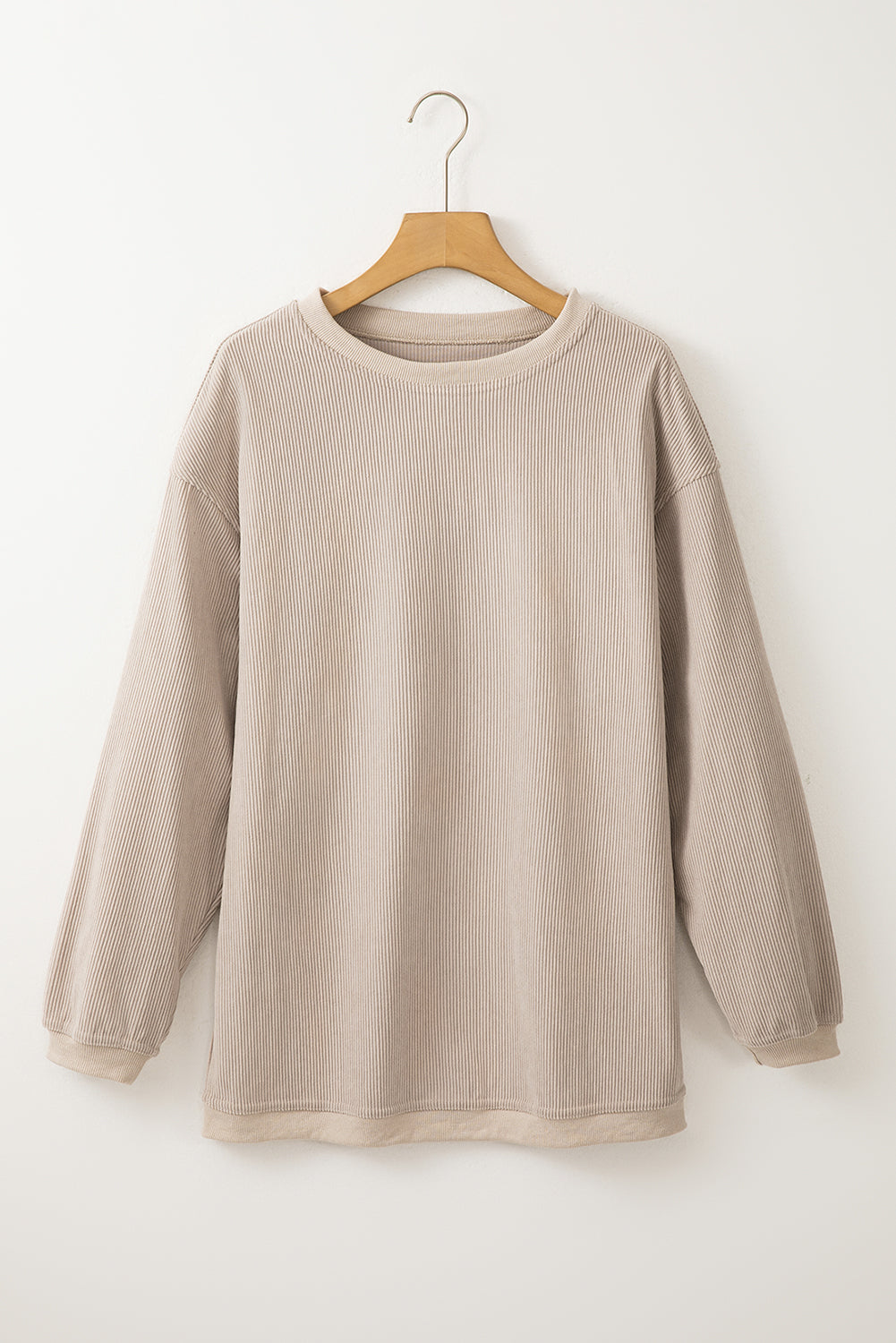 Smoke Gray Ribbed Corduroy Oversized Sweatshirt-Chaelisa's New Jammies