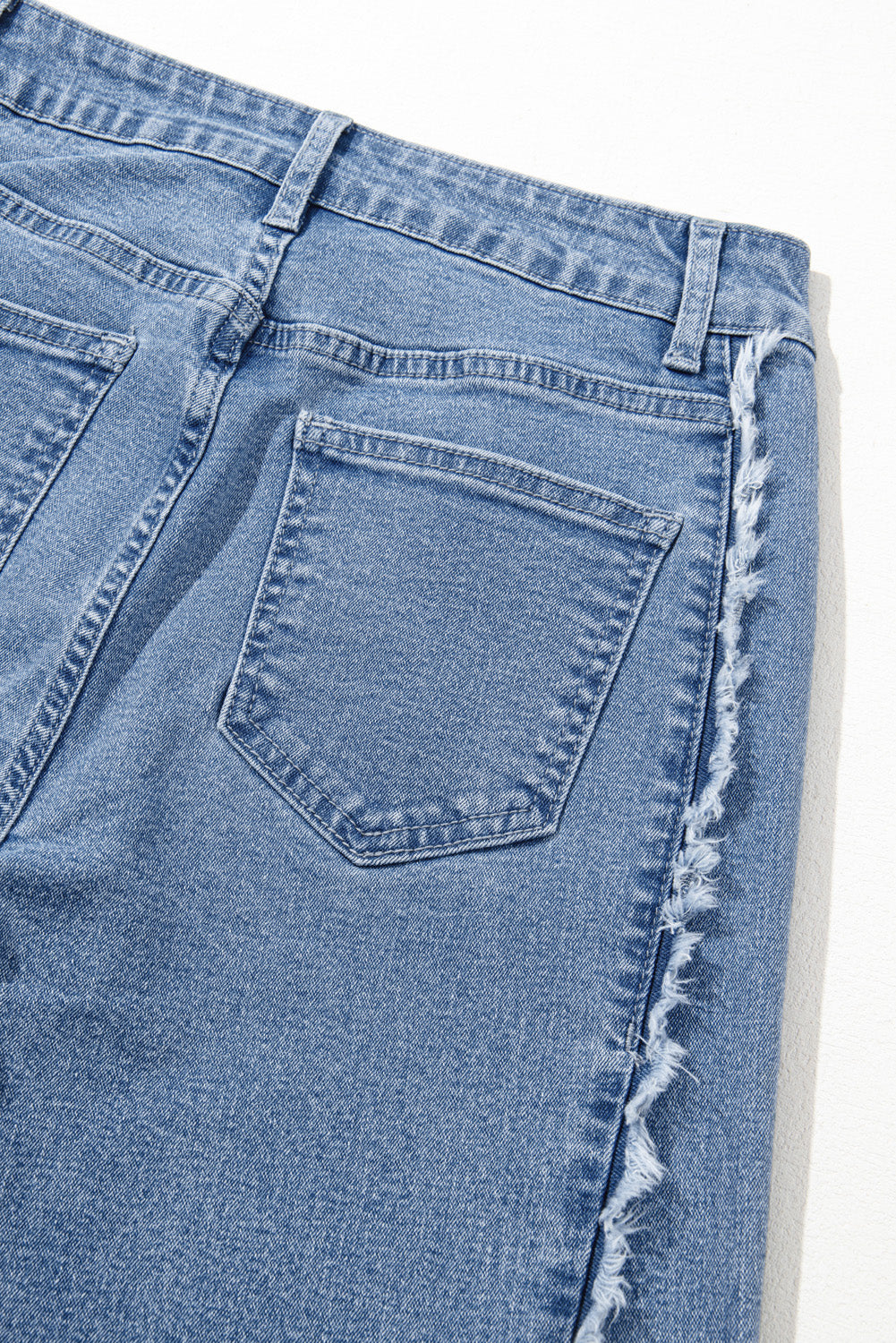 Beau Blue Vintage Stitching Raw Hem Flared Jeans-Chaelisa's New Jammies