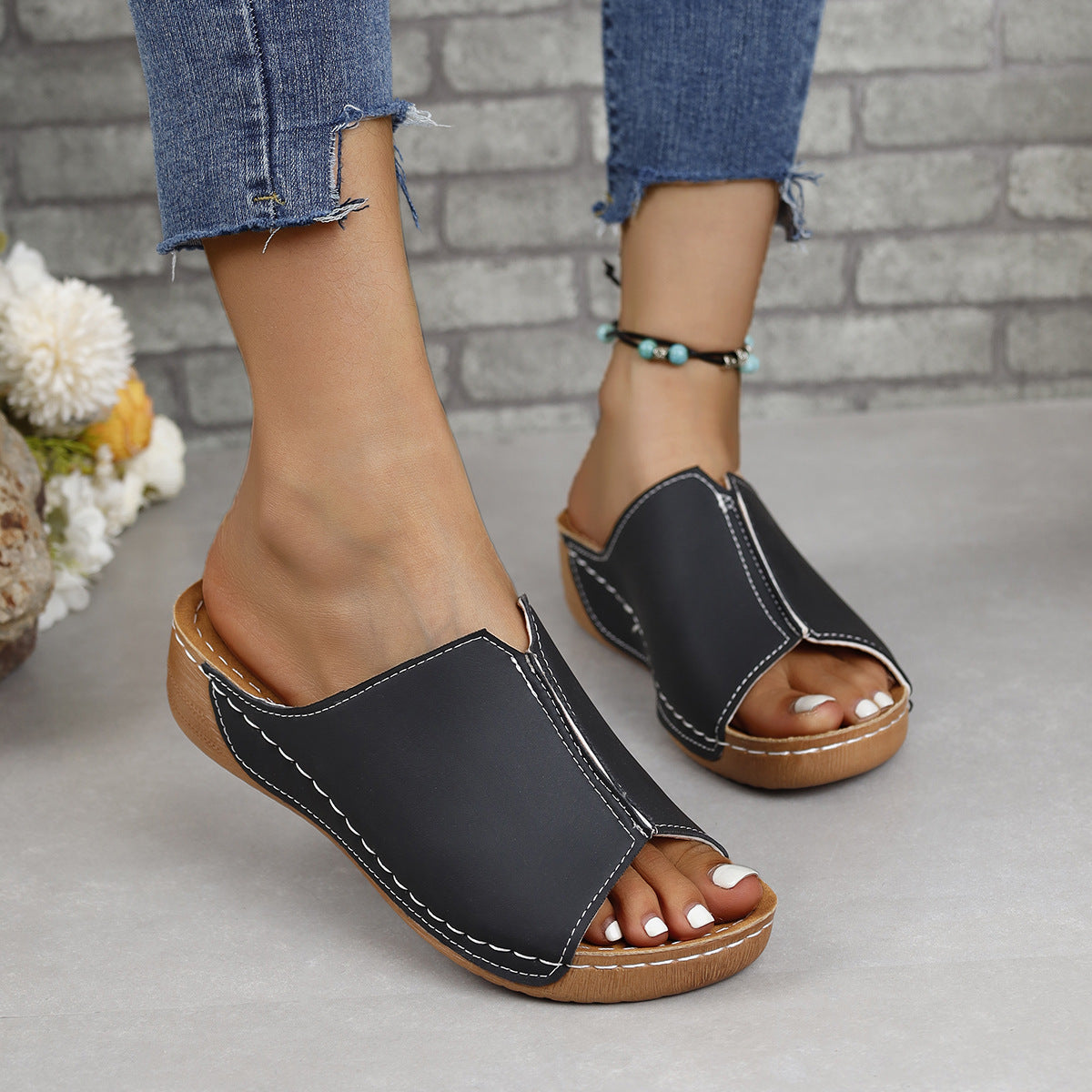PU Leather Open Toe Sandals-Chaelisa's New Jammies