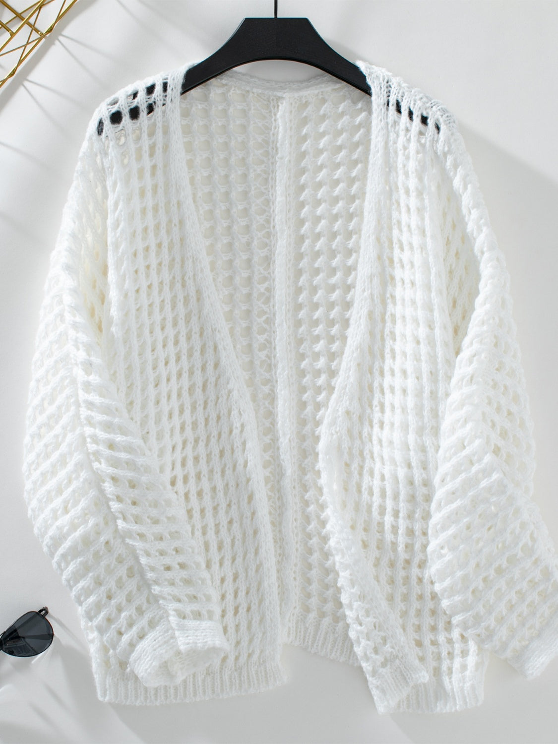 Openwork Open Front Long Sleeve Cardigan-Chaelisa's New Jammies