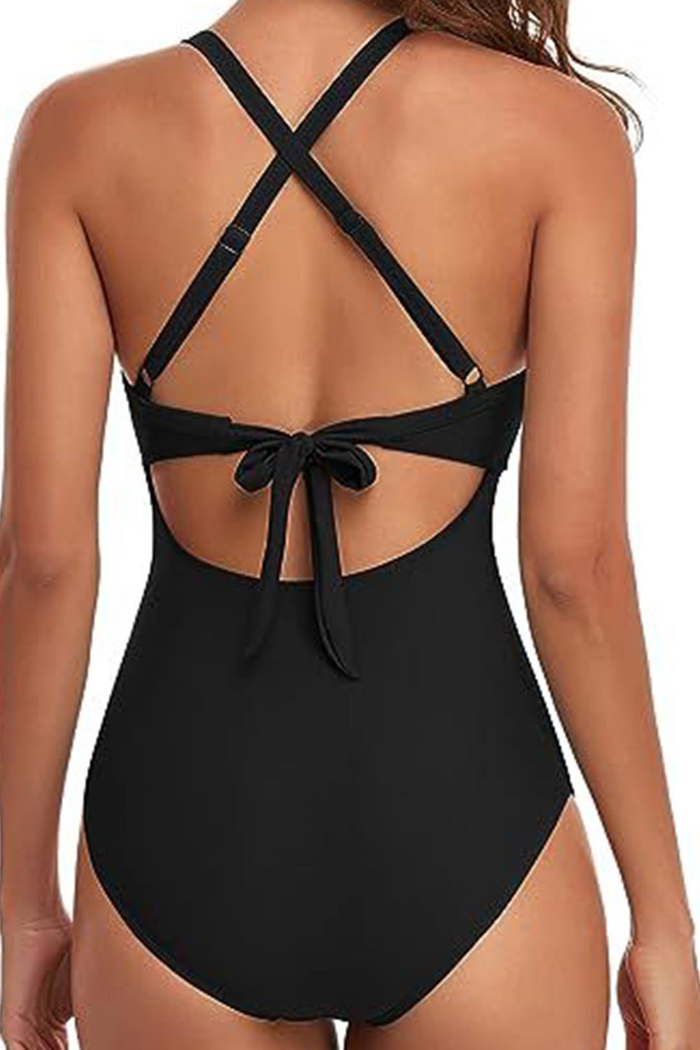 Black 2-tone Crossed Cutout Backless Monokini-Chaelisa's New Jammies
