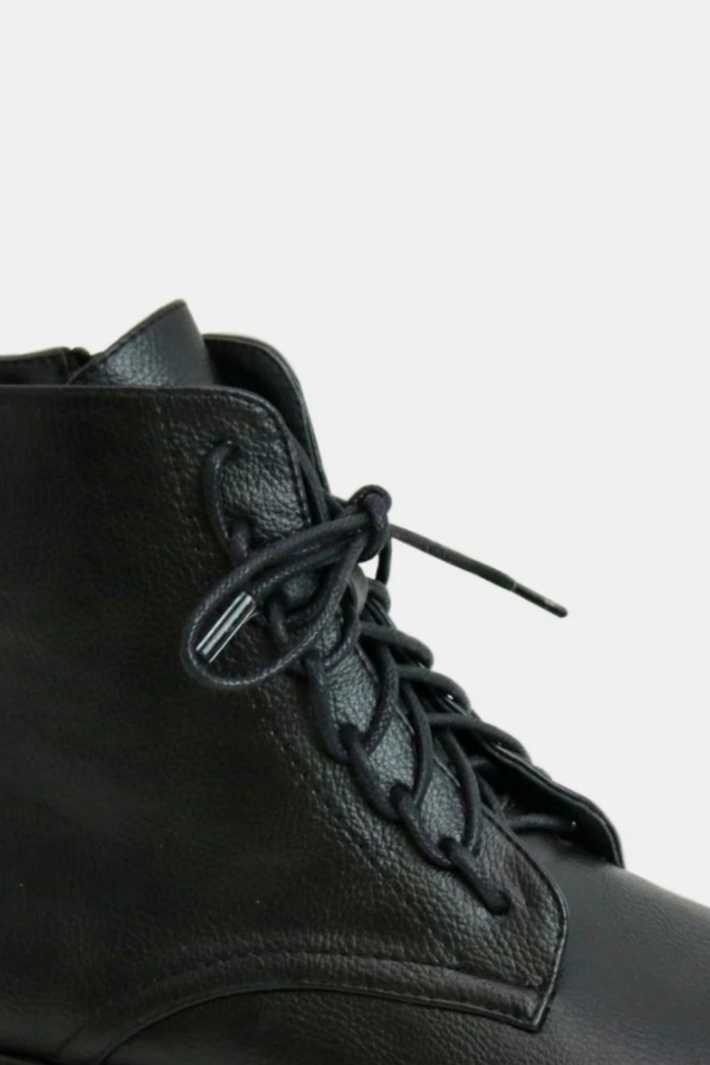 Beast Fashion Faux Leather Lace-Up Boots with Side Zipper-Chaelisa's New Jammies