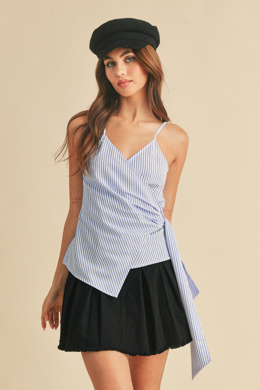 Aemi + Co Side Knotted Surplice Striped Cami-Chaelisa's New Jammies