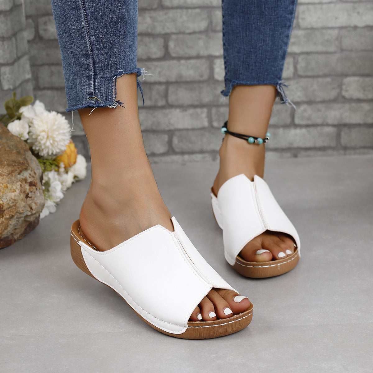 PU Leather Open Toe Sandals-Chaelisa's New Jammies