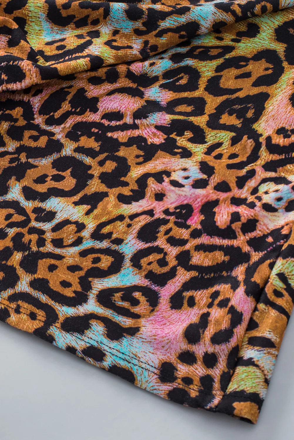 Leopard V-Neck Half Sleeve Blouse-Chaelisa's New Jammies