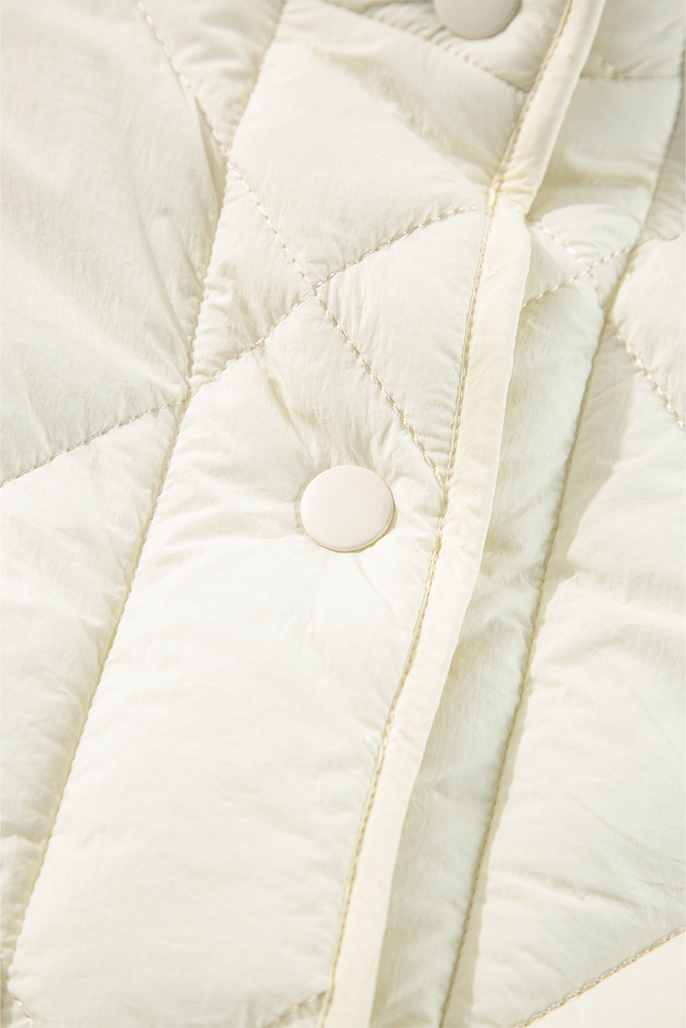 Beige Quilted High Neck Button Up Pocket Vest Coat-Chaelisa's New Jammies