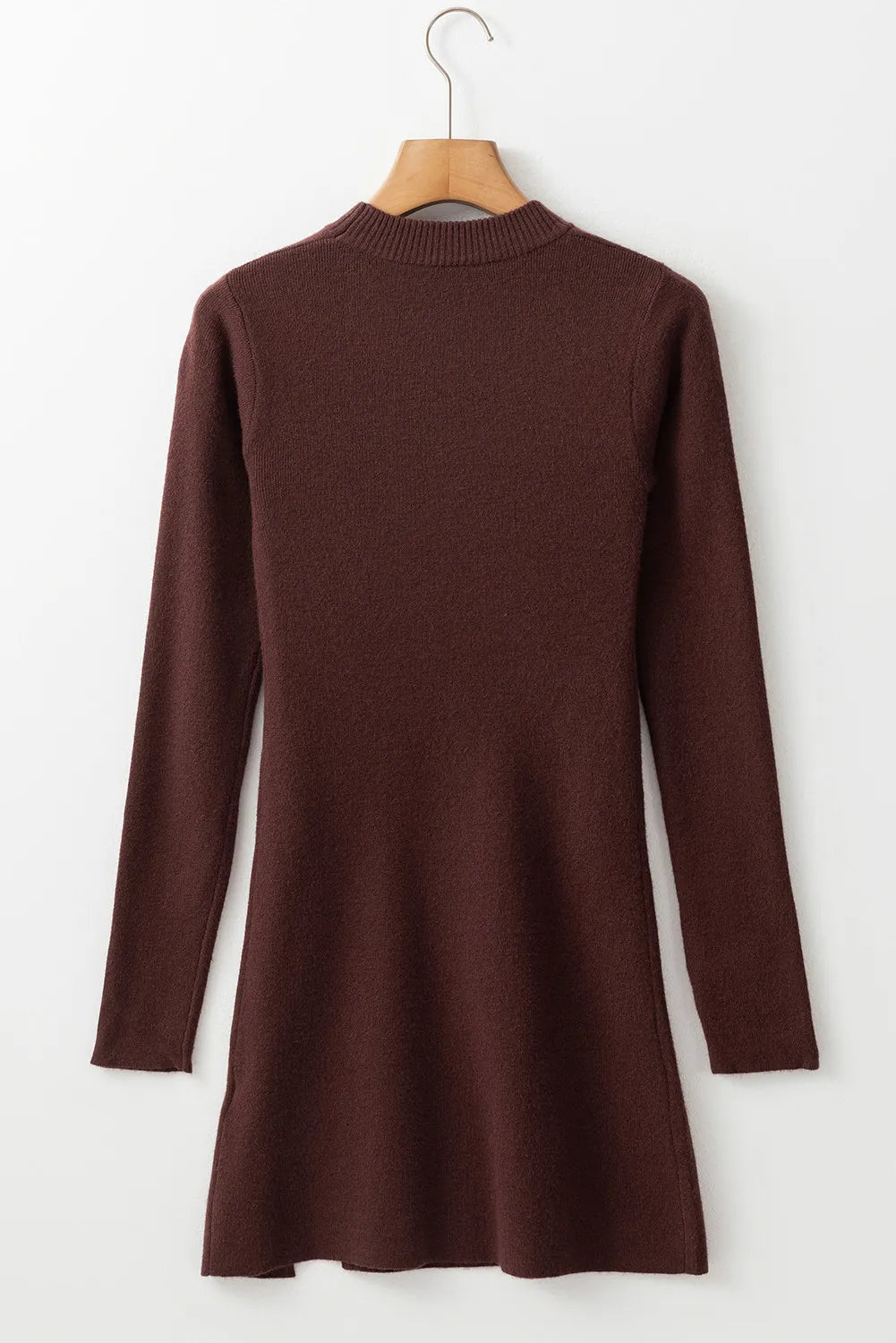 Slit Mock Neck Long Sleeve Wrap Sweater Dress-Chaelisa's New Jammies