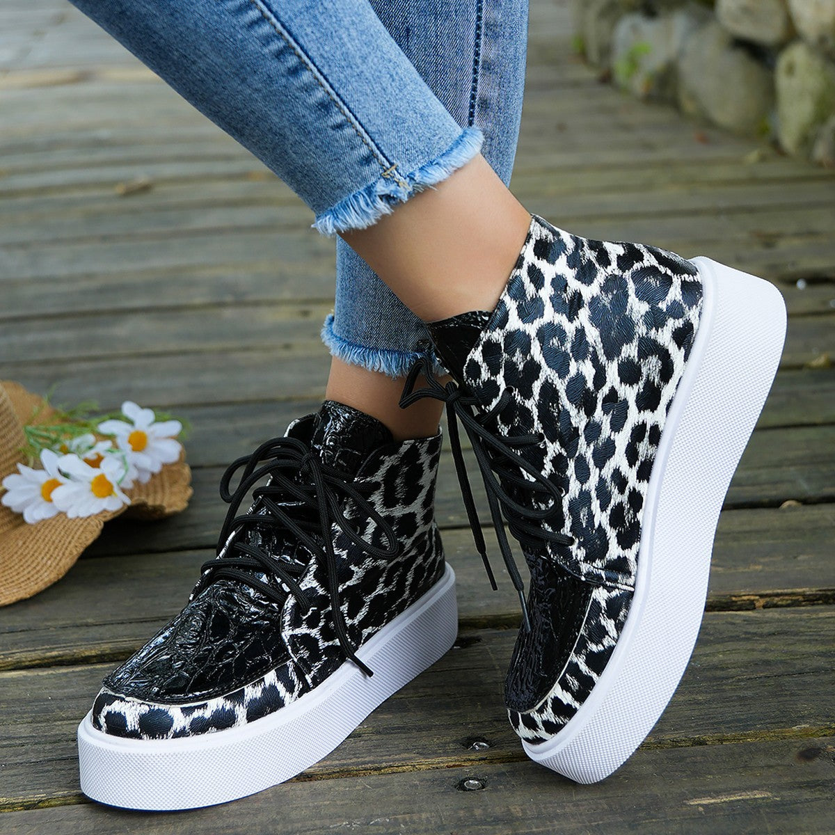 PU Leather Leopard Platform Sneakers-Chaelisa's New Jammies
