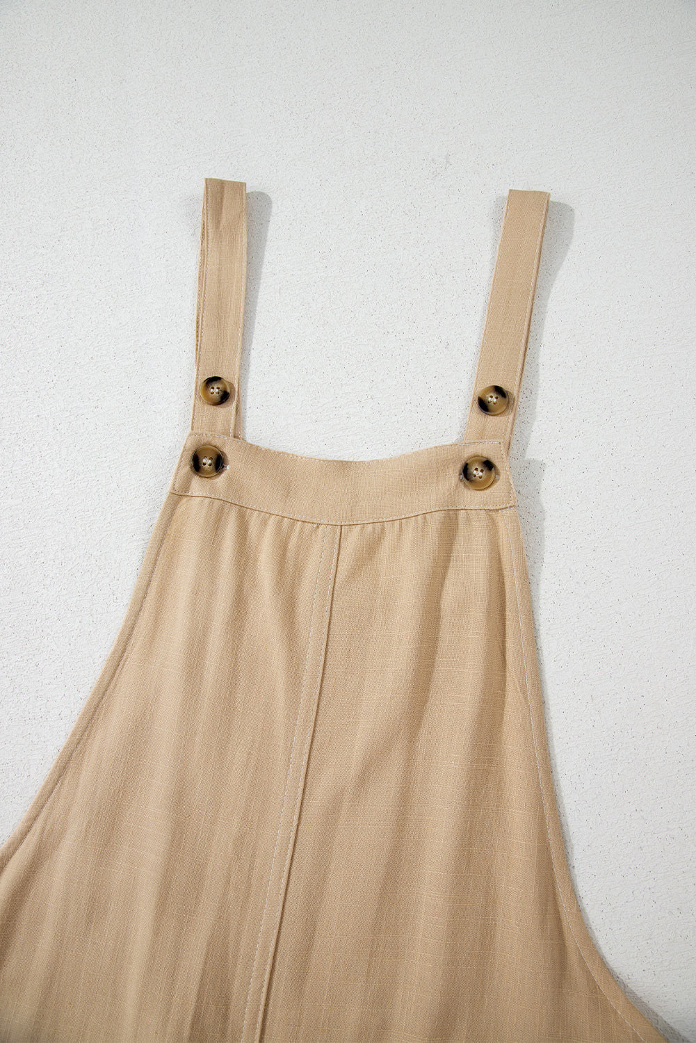 Parchment Side Buttons Sleeveless Overall Mini Dress-Chaelisa's New Jammies