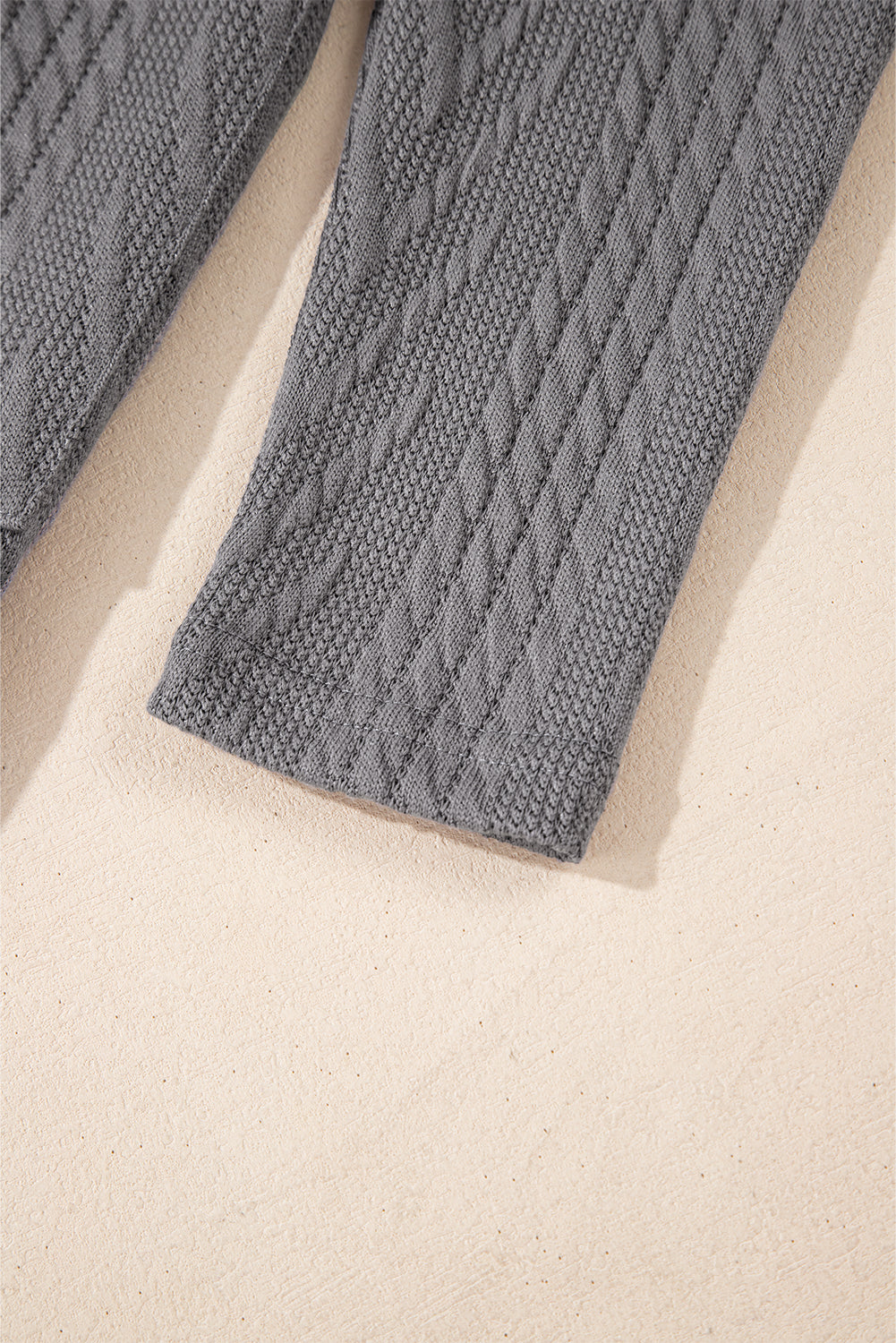 Medium Grey  Solid Textured Open Front Cardigan with Pocket-Chaelisa's New Jammies