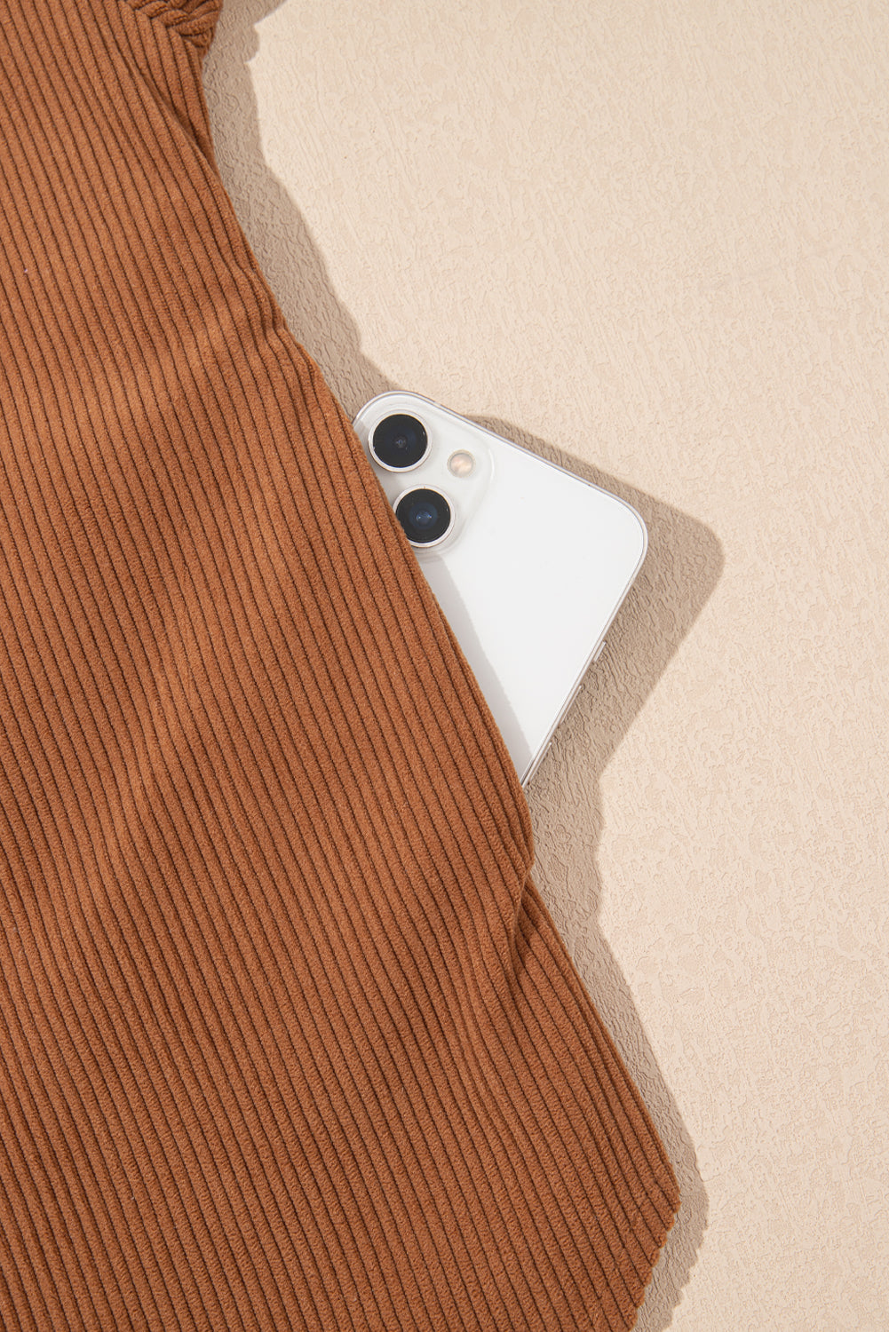Cinnamon Corduroy Flap Pocket Button Up Round Hem Shacket-Chaelisa's New Jammies