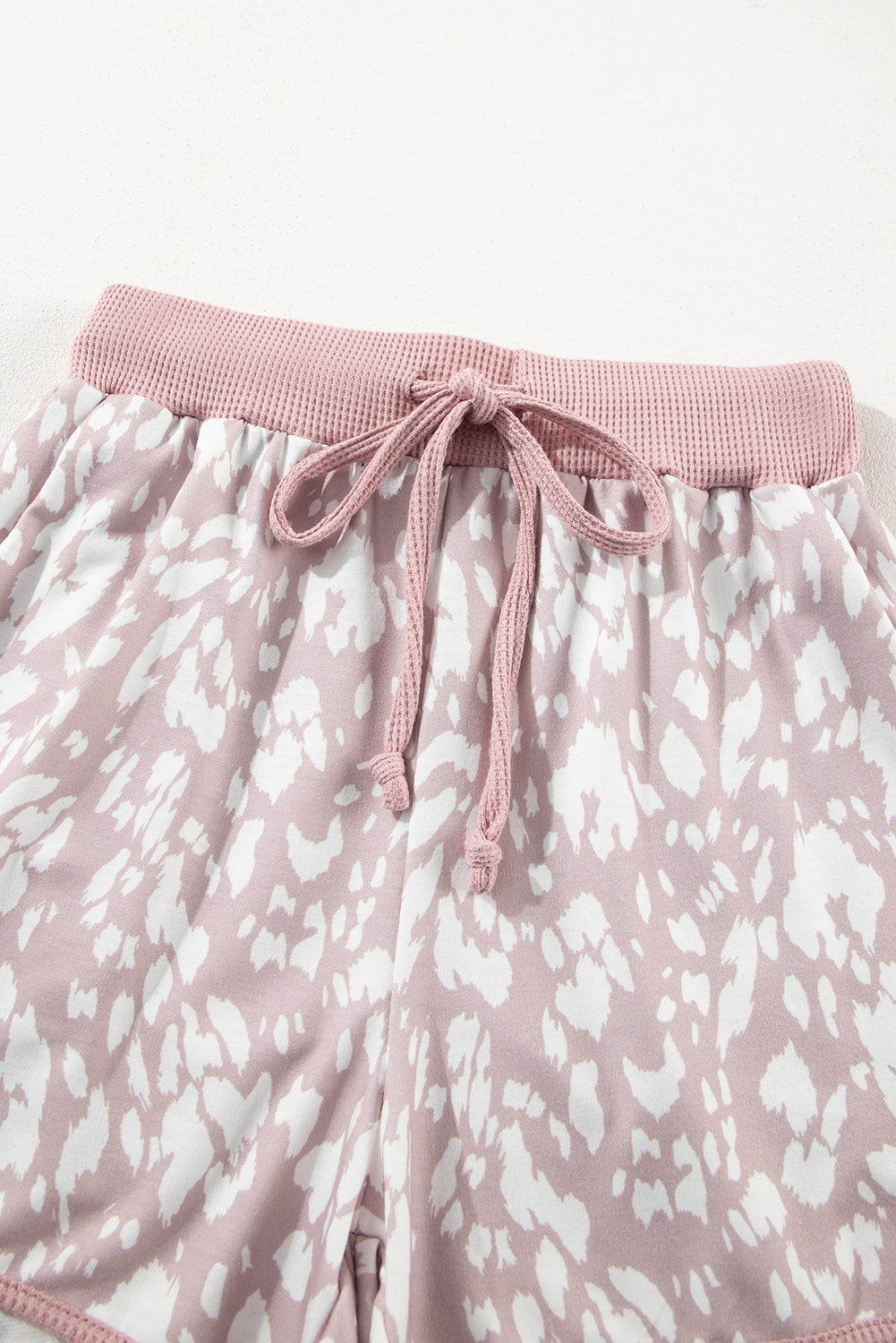 Khaki Classic Leopard Arched Hem Elastic Waist Casual Shorts-Chaelisa's New Jammies