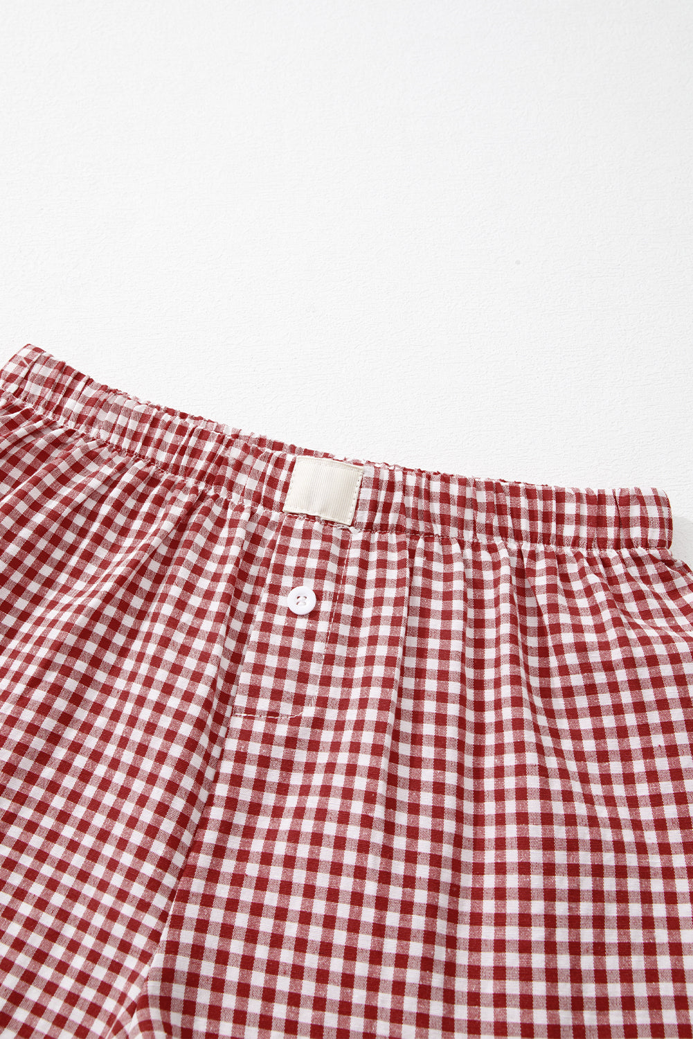 Red Plaid Gingham Printed High Waist Shorts-Chaelisa's New Jammies
