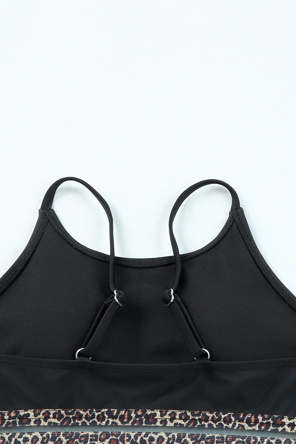 Black Rose Leopard Mesh Trim 2pcs Bikini Swimsuit-Chaelisa's New Jammies