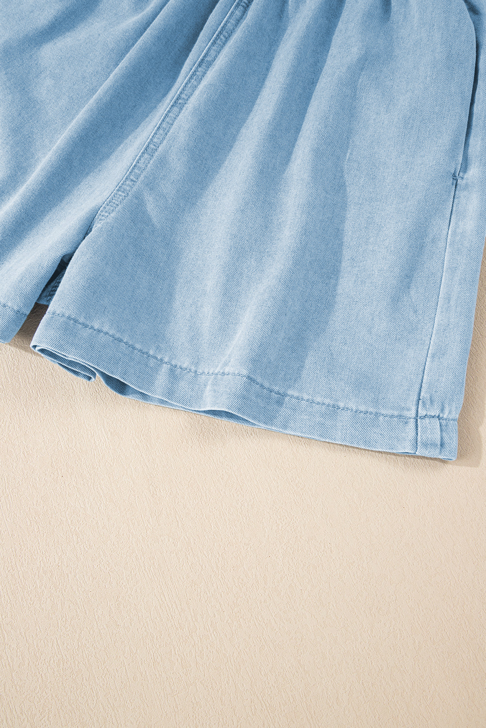 Beau Blue Spaghetti Strap Smocked Denim Romper-Chaelisa's New Jammies