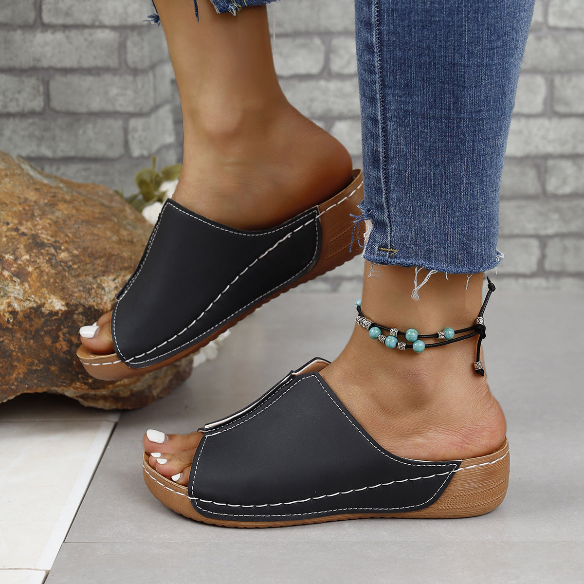 PU Leather Open Toe Sandals-Chaelisa's New Jammies