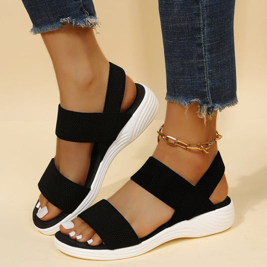 Rubber Open Toe Low Heel Sandals-Chaelisa's New Jammies