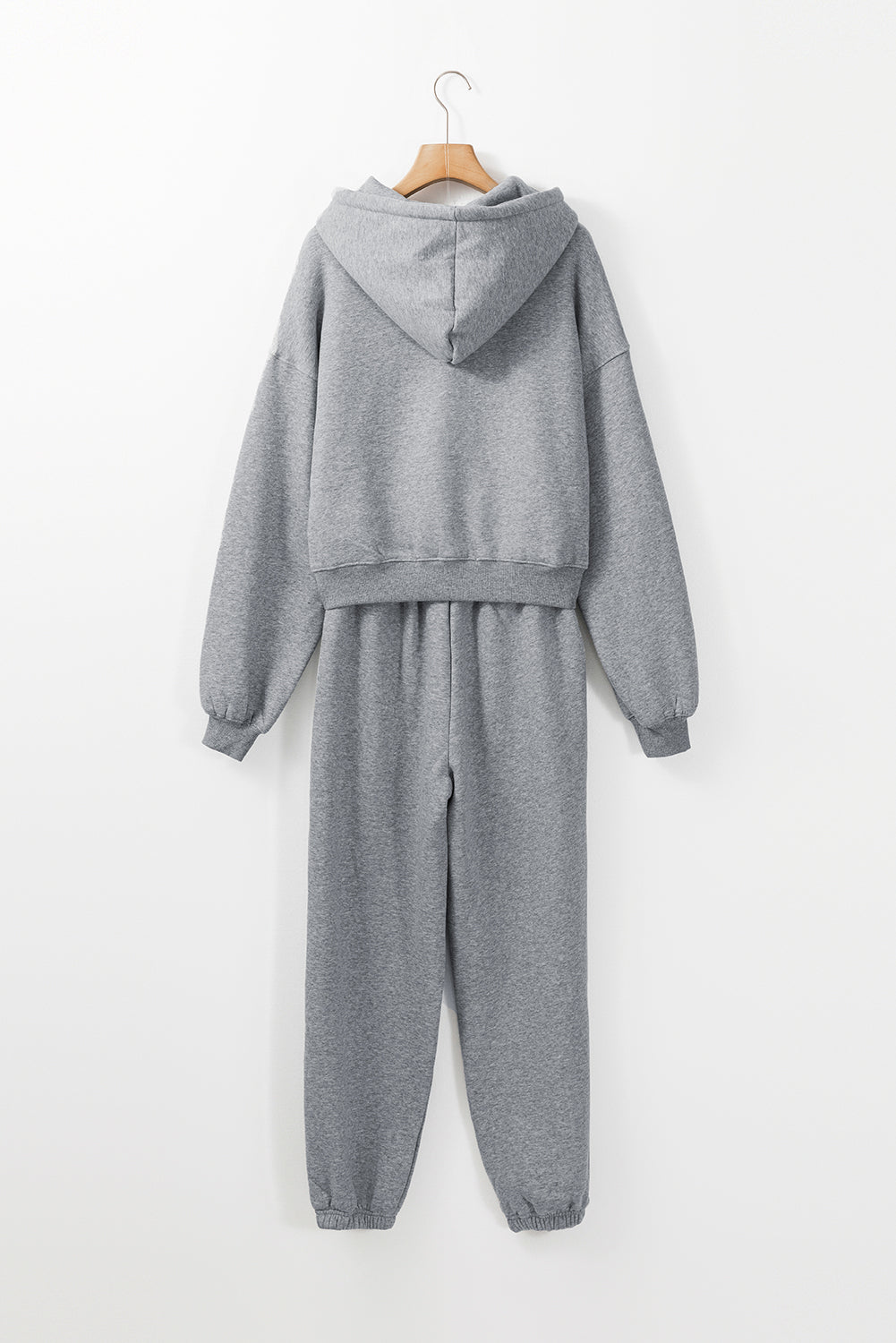 Gray Solid Drop Shoulder Hoodie and Joggers Activewear Set-Chaelisa's New Jammies