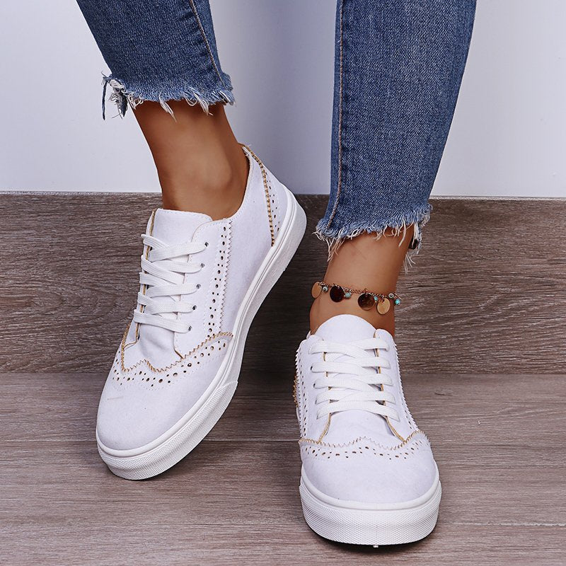 Lace-Up Suedette Flat Sneakers-Chaelisa's New Jammies