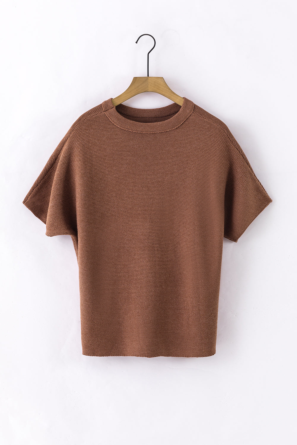 Apricot Mock Neck Short Batwing Sleeve Sweater-Chaelisa's New Jammies
