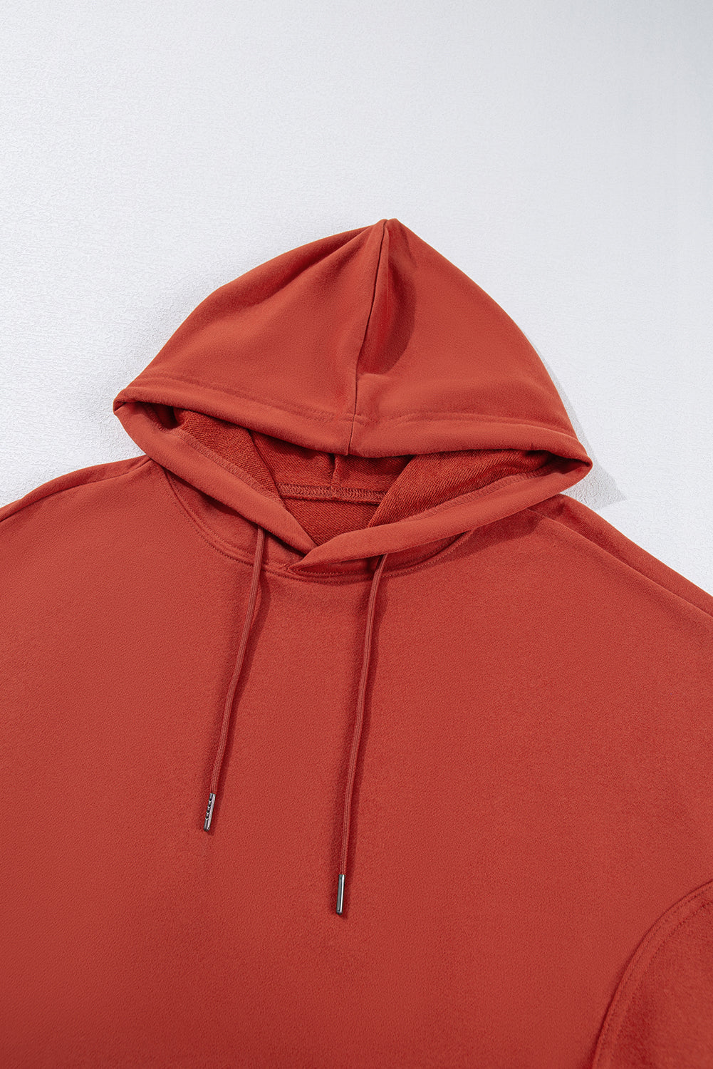 Red Clay Drop Shoulder Pocketed Baggy Drawstring Hoodie-Chaelisa's New Jammies