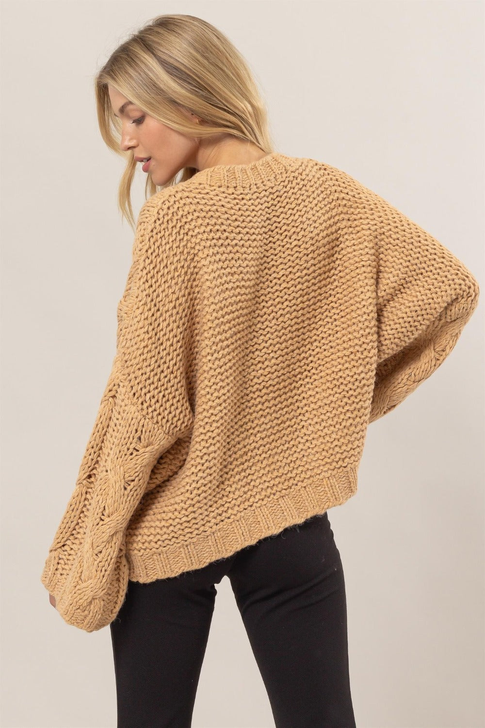 HYFVE Cable Knit V-Neck Sweater-Chaelisa's New Jammies