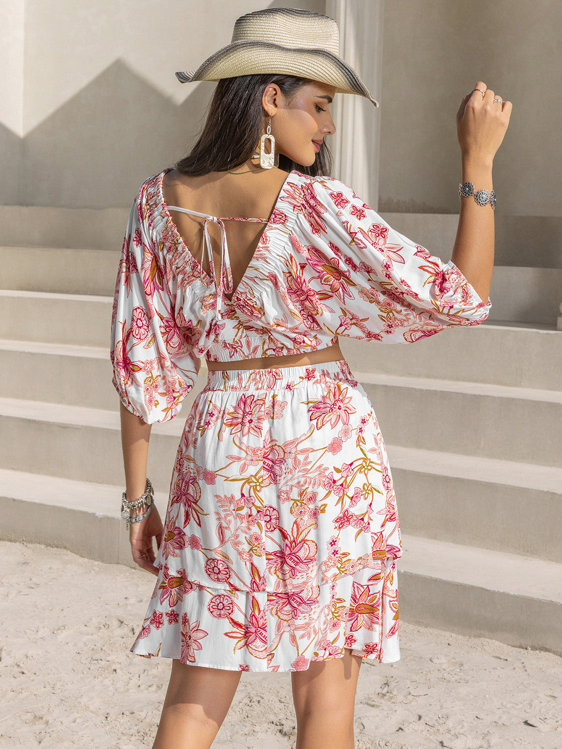 Printed Half Sleeve Top and Layered Skirt Set-Chaelisa's New Jammies