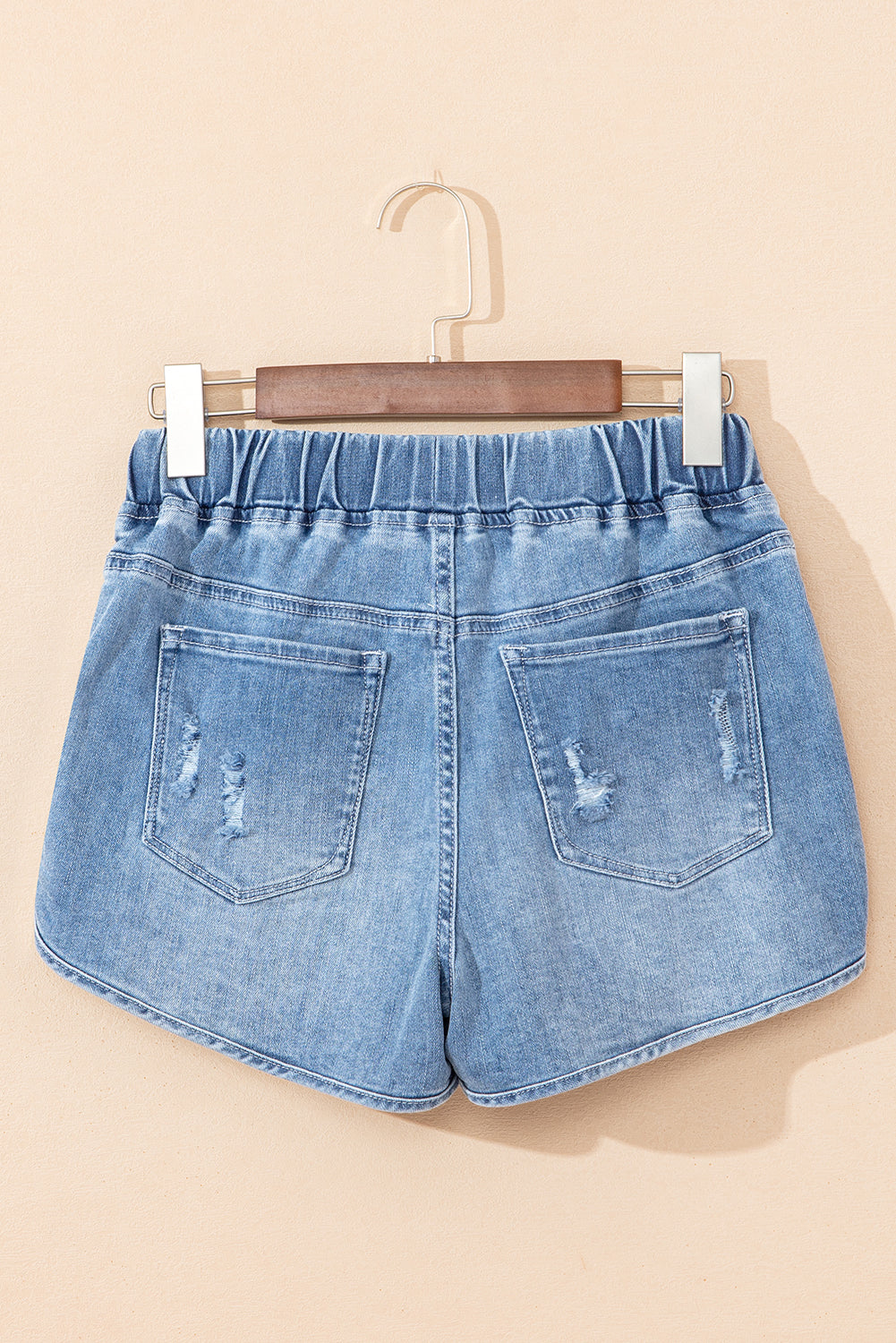 Myosotis Drawstring High Waist Distressed Denim Shorts-Chaelisa's New Jammies