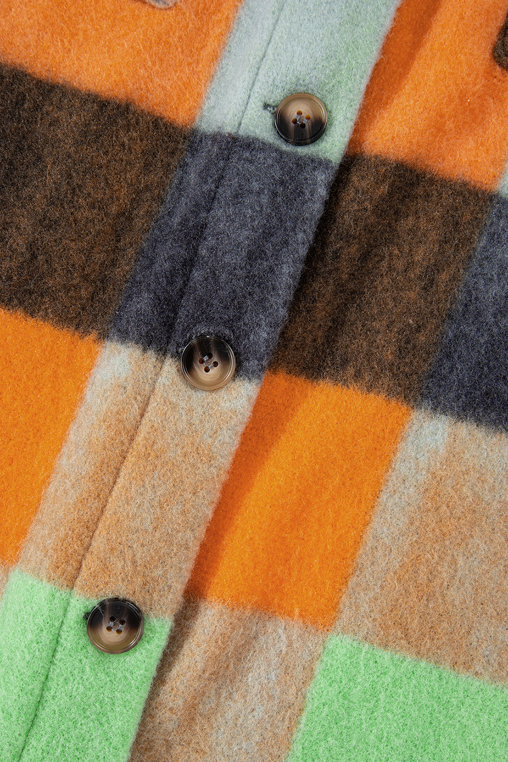 Orange Plaid Print Flap Pocket Long Jacket-Chaelisa's New Jammies