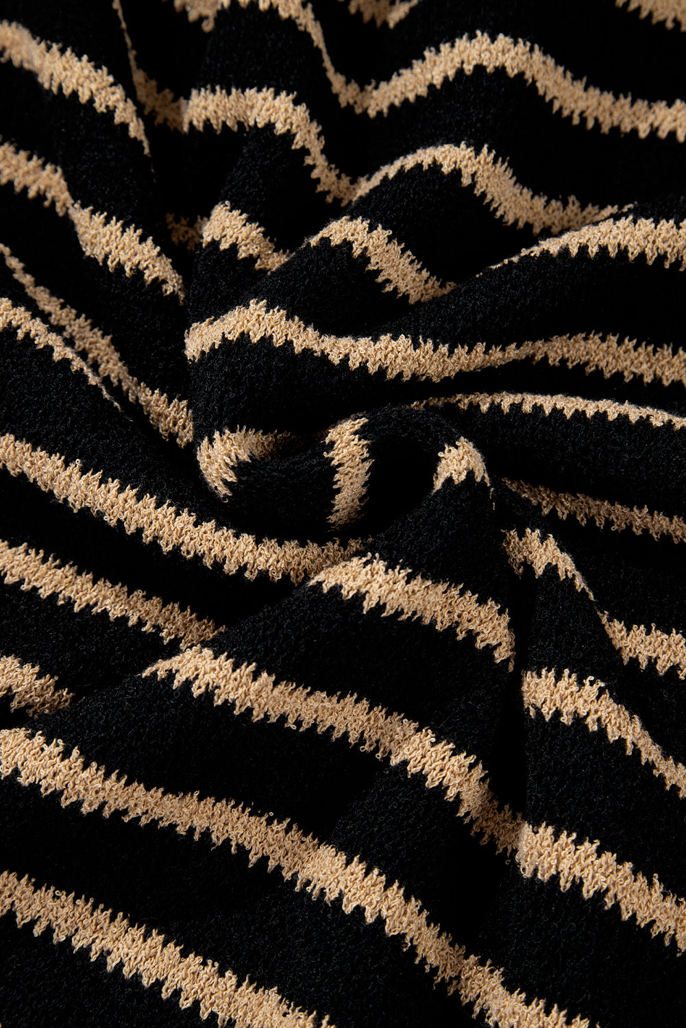 Black Stripe Drop Shoulder Round Neck Loose Sweater-Chaelisa's New Jammies