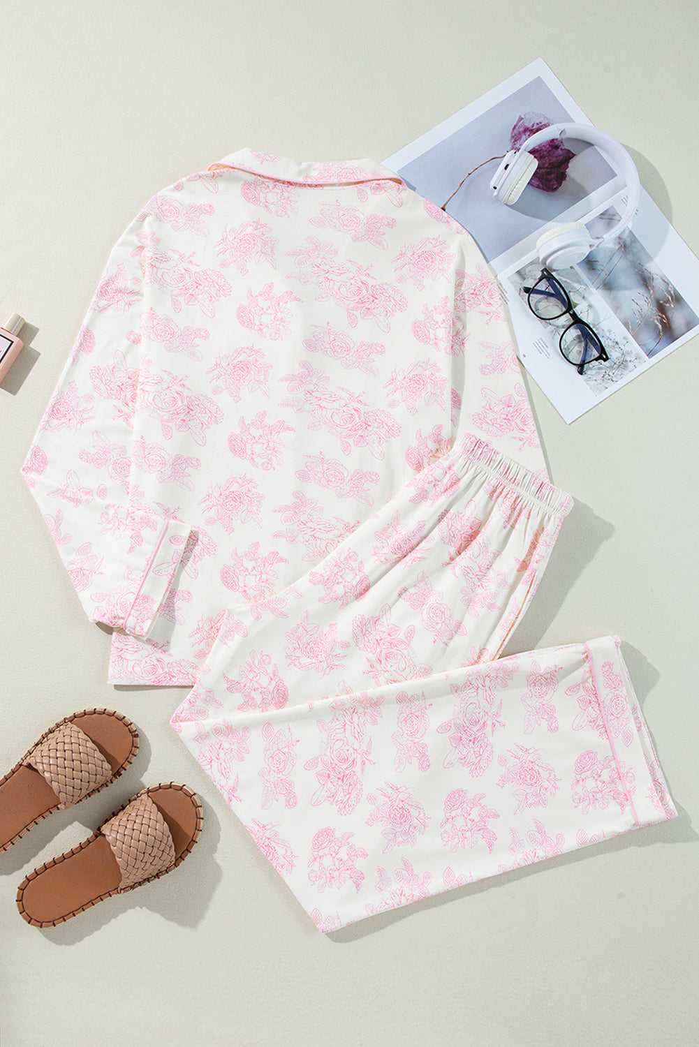 Pink Floral Long Sleeve and Pants Pajamas Set-Chaelisa's New Jammies
