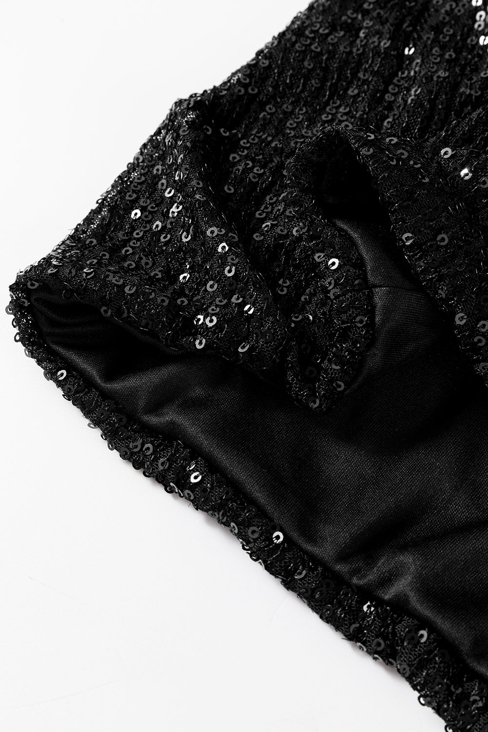 Black Sequin Zip up Round Neck Long Sleeve Jacket-Chaelisa's New Jammies