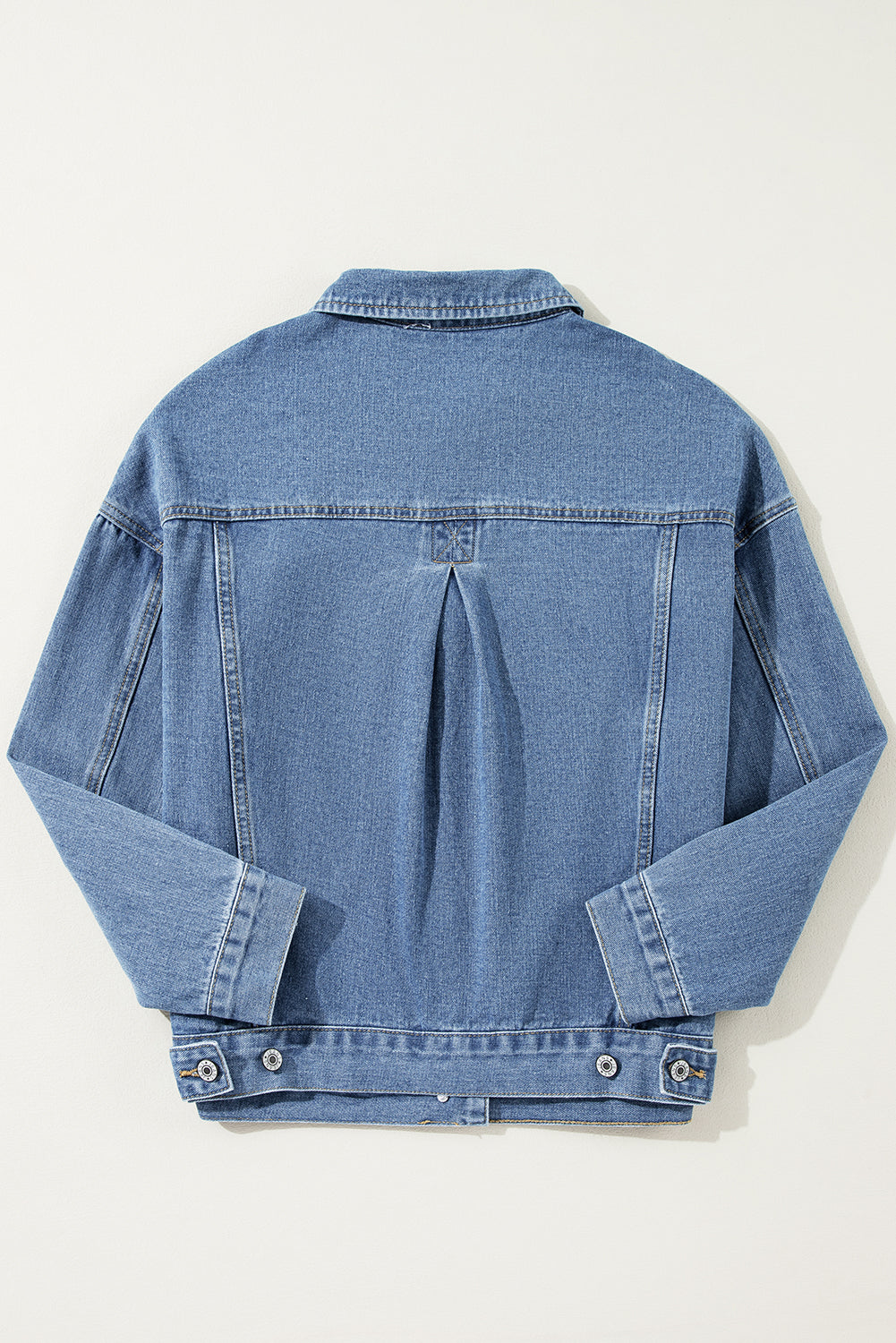 Light Blue Washed Oversize Pocketed Denim Jacket-Chaelisa's New Jammies