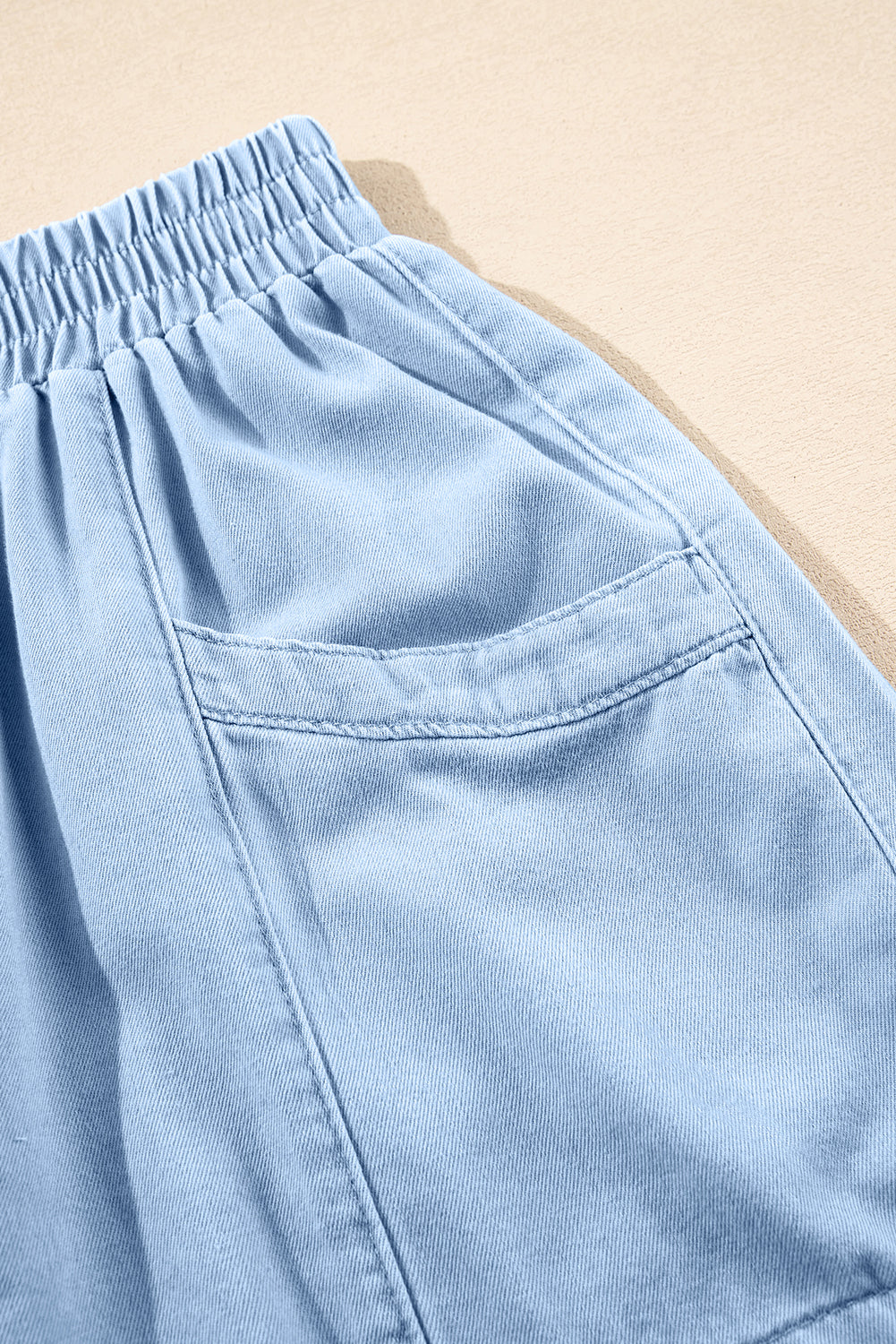 Beau Blue Light Wash Pocketed Wide Leg Denim Shorts-Chaelisa's New Jammies