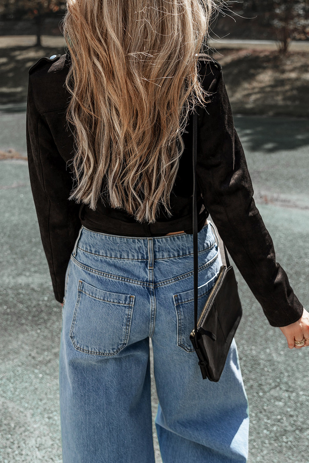 Black Asymmetric Zipper Belted Hem Jacket-Chaelisa's New Jammies