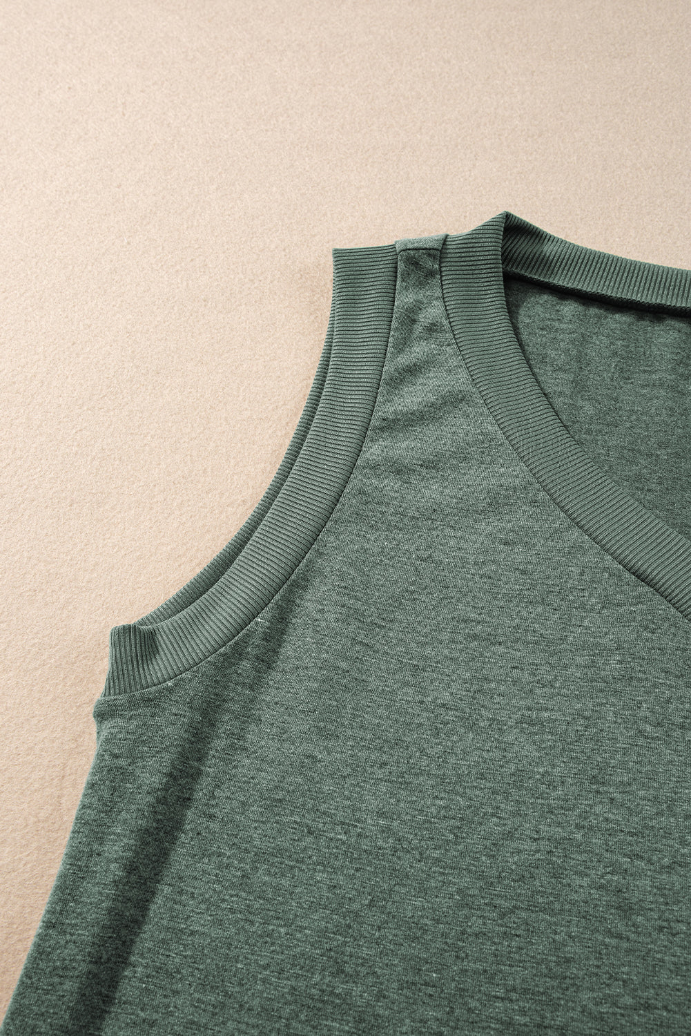 Mist Green Ribbed V Neck Tank-Chaelisa's New Jammies