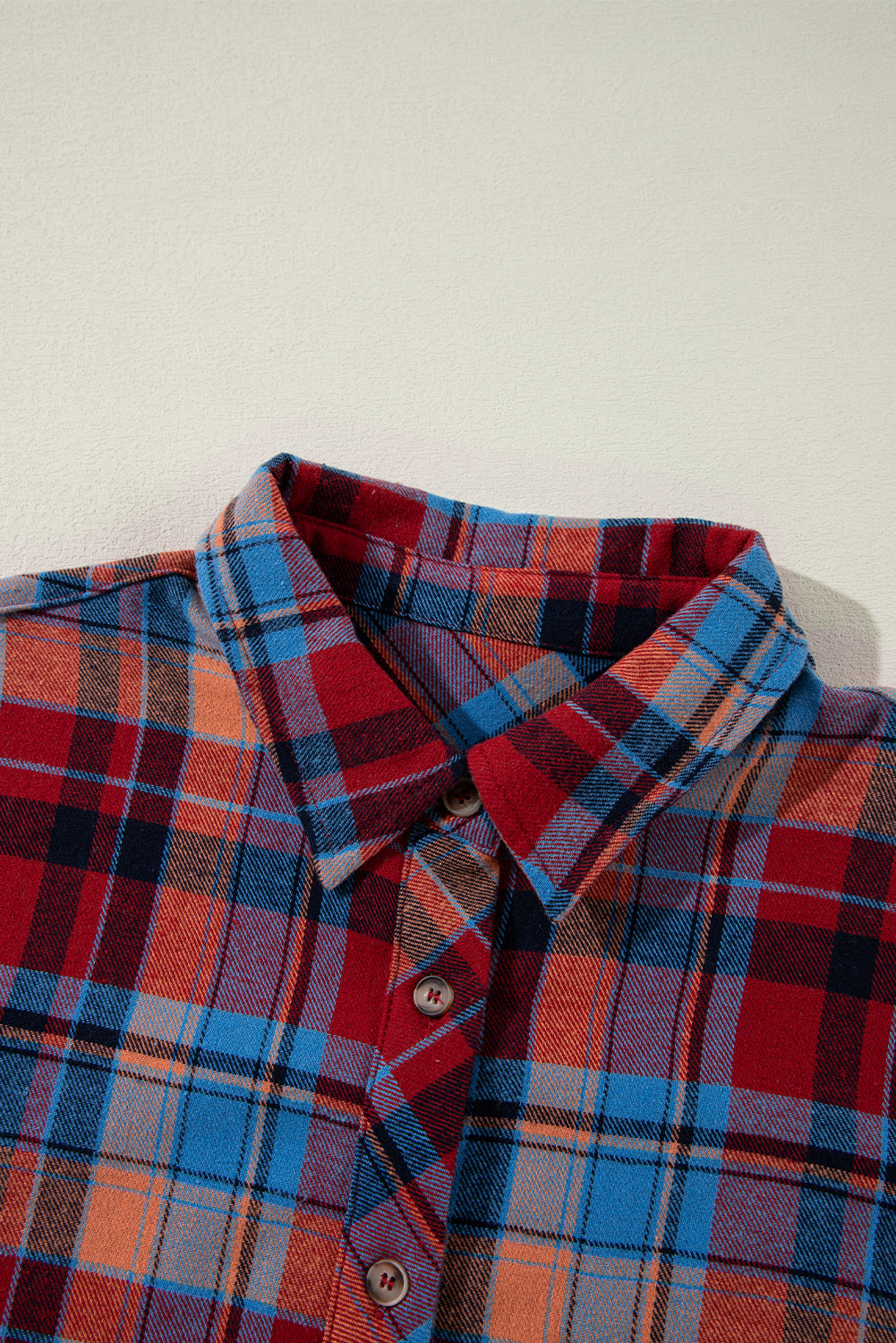 Red Plaid Print Loose Vintage Shirt-Chaelisa's New Jammies