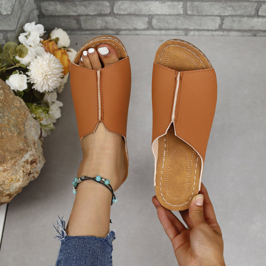 PU Leather Open Toe Sandals-Chaelisa's New Jammies
