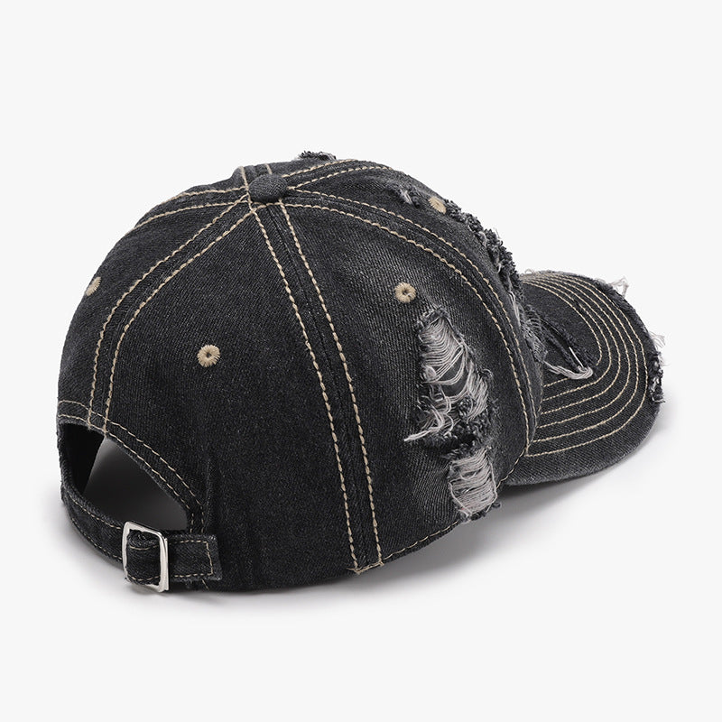 Distressed Adjustable Cotton Baseball Cap-Chaelisa's New Jammies