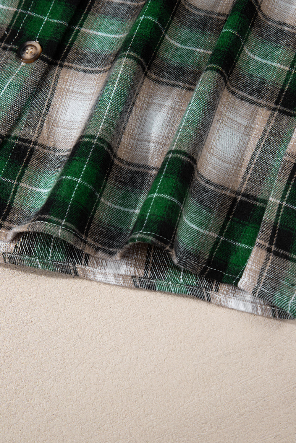 Green Plaid Print Chest Pocket Buttoned Hooded Shacket-Chaelisa's New Jammies