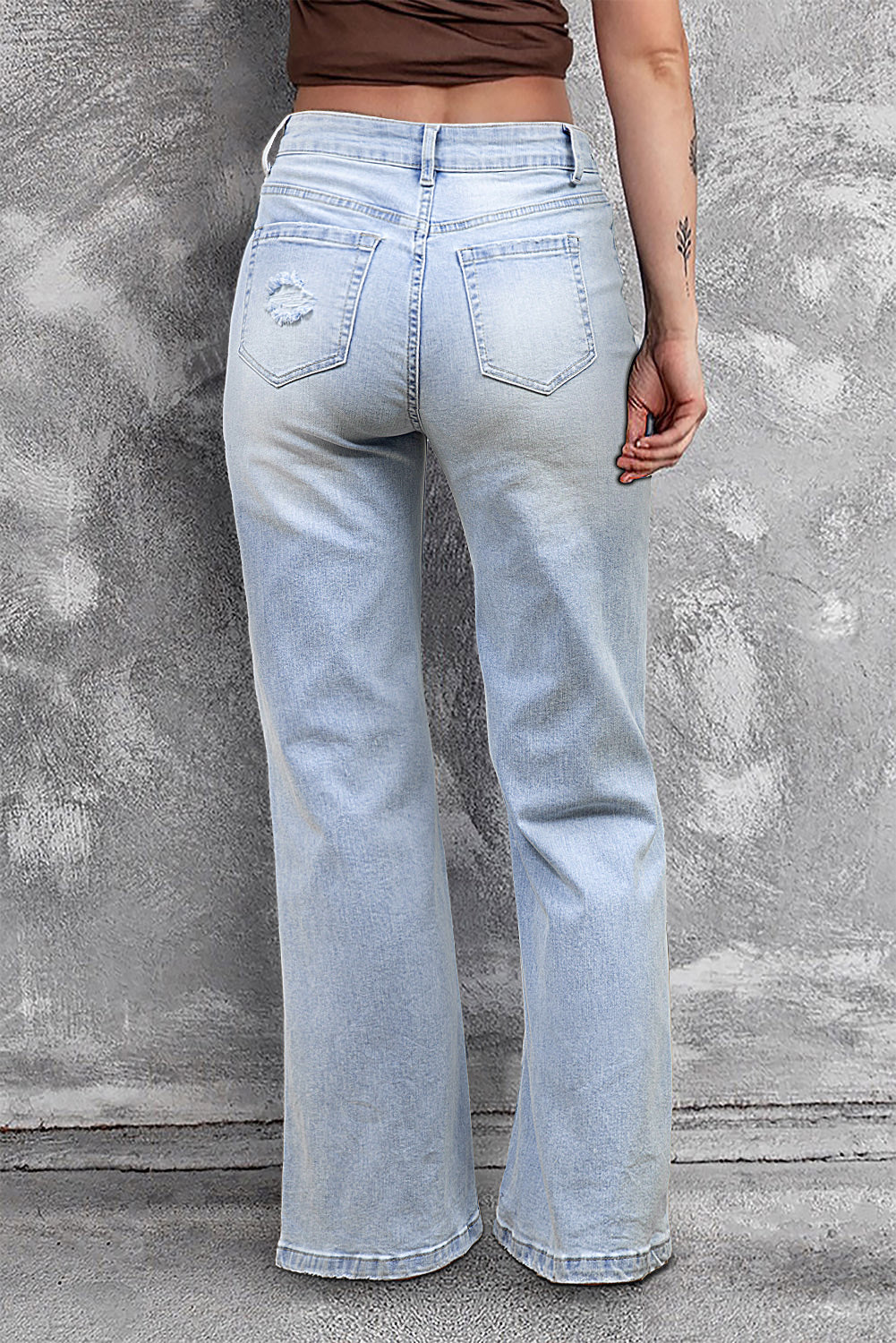 Beau Blue Vintage Light Wash Distressed Flare Jeans-Chaelisa's New Jammies